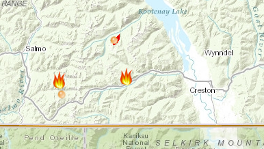 Currently two fires of note in the area