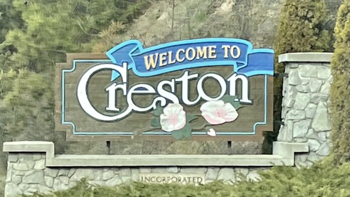 This is a photo of the Welcome to Creston Sign