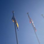 Cranbrook City Hall, flags, Canada, BC,British Columbia, 2 (Photo by Josiah Spyker, MyEastKootenayNow.com staff)