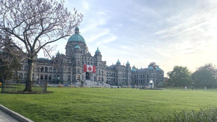 The BC legislature grounds on May 8, 2025. | Emily Joveski, Vista Radio photo