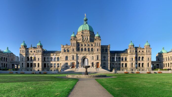 The British Columbia Parliament Buildings are in Victoria, British Columbia, Canada, and are home to the Legislative Assembly of British Columbia.